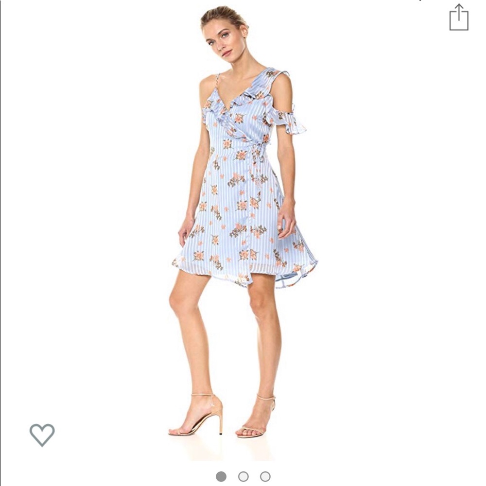 Astr floral wrap mini dress